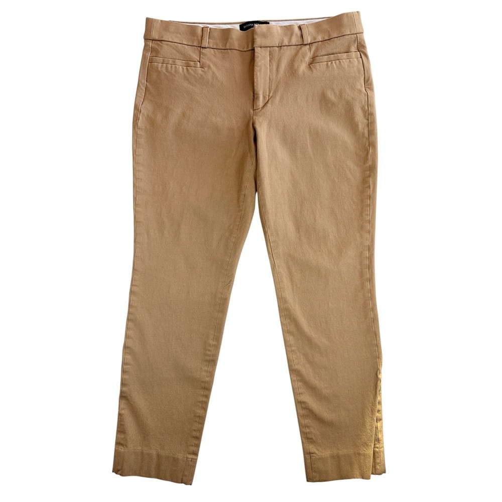 Banana Republic Sloan Pants Women 8 Tan Slim Ankle Stretch